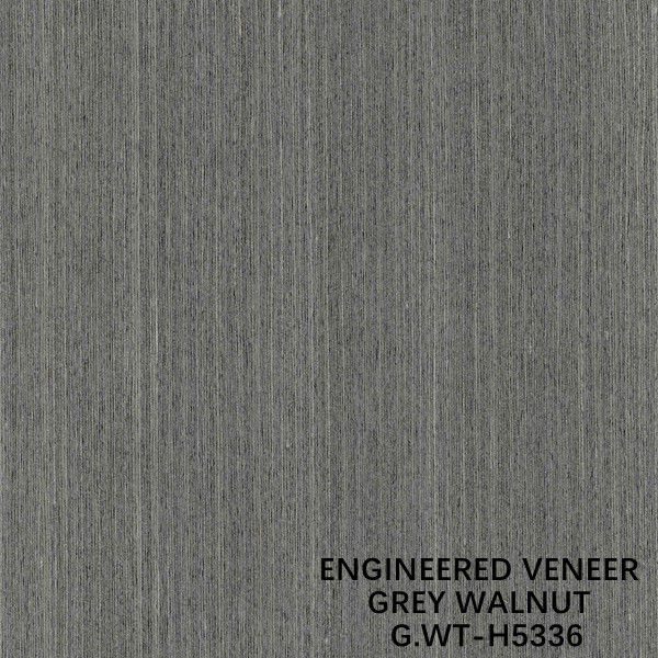 Engineered Walnut Wood Veneer Silver Color Straight Fine Line Grain For Door And Cabinet Face