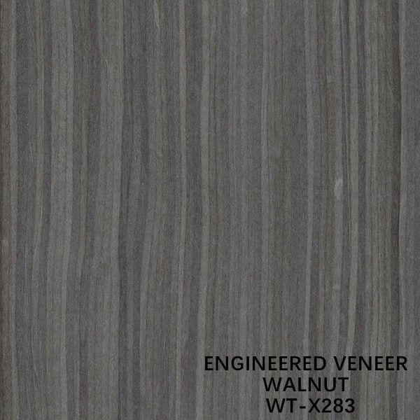 Man Made Walnut Wood Veneer Grey Color Straight Grain 2500-3050mm Length
