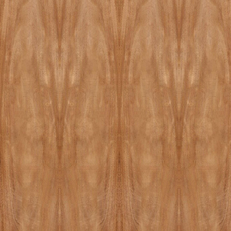 Natural Africa Mahogany Wood Veneer Crown Grain Standard Size 2440*1220mm For Door Cabinet FSC