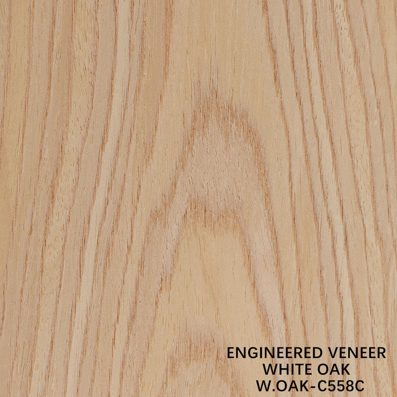 White Oak Engineered Wood Flat Cut Veneer Crown Grain 558C For Hotel Decoration
