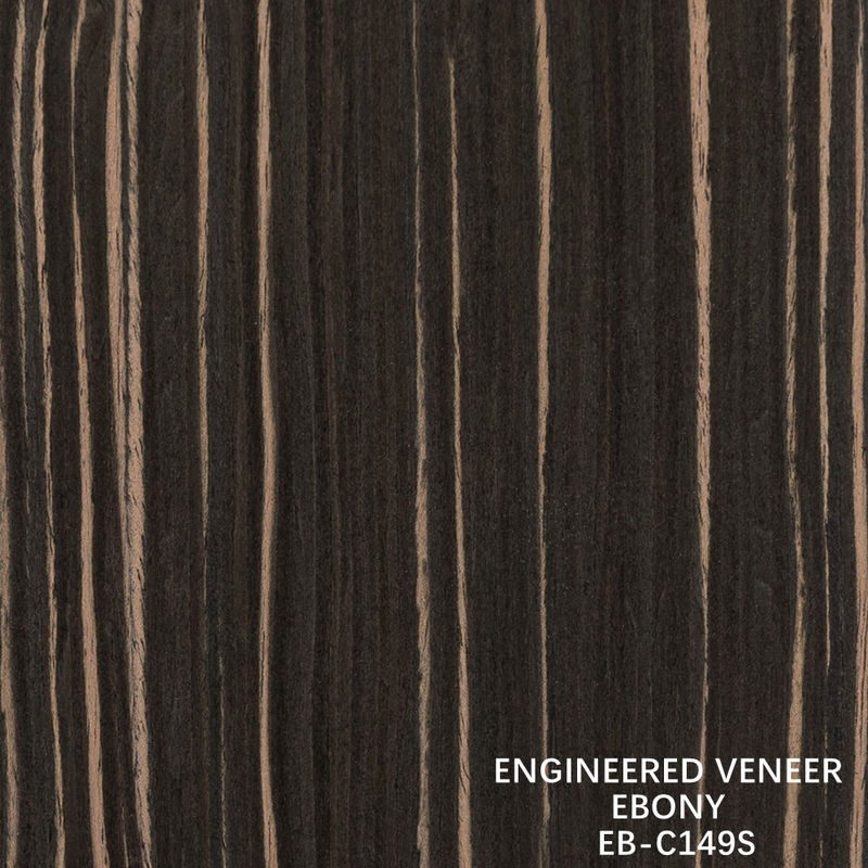 Straight Ebony Colored Engineered Wood Veneer For Fancy Plywood 640-1220mm Width Splicing