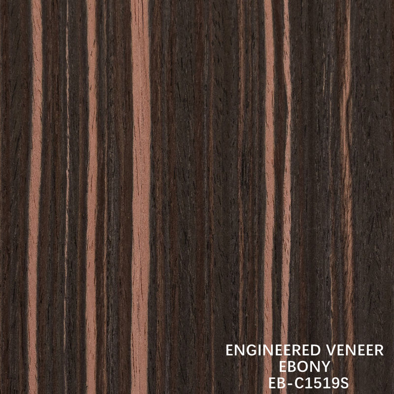 Artificial Ebony Wood Veneer Vertical Grain Red Color 2200-3100mm Length For Hotel Decoration EB-C1519S / 3036S / 3050S