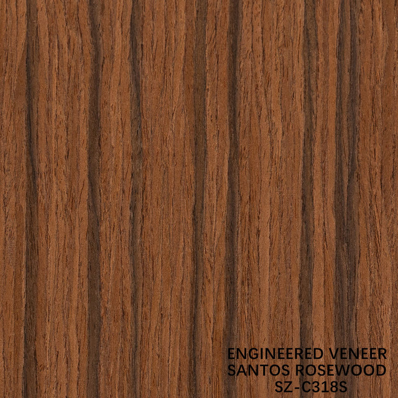 Engineered Santos Rosewood Wood Veneer Standard Size 2500*640mm Grade A For For Interior Furniture Face China Makes SZ-318C/318S