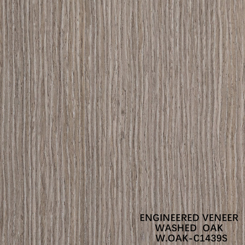 Reconstituted Washed Oak Wood Veneer Slice Cut Technics Vertical Grain Standard Size 2500*640mm Indoor Decorative Board
