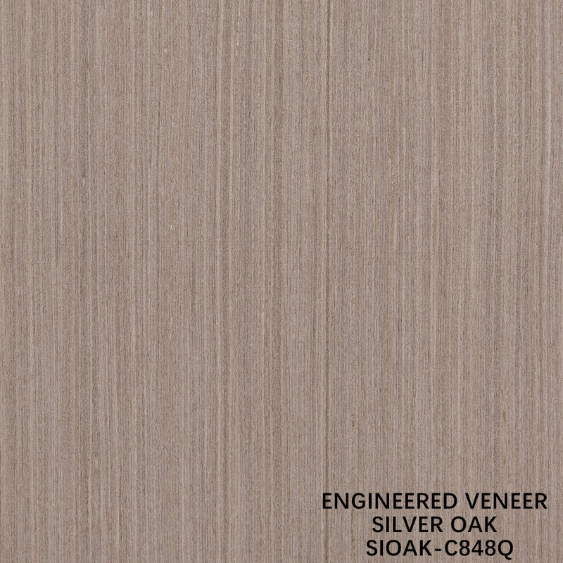 Slice Cut Reconstituted Silver Oak Wood Veneer Length 2500-3100mm Can Be Customized For Wall Covering