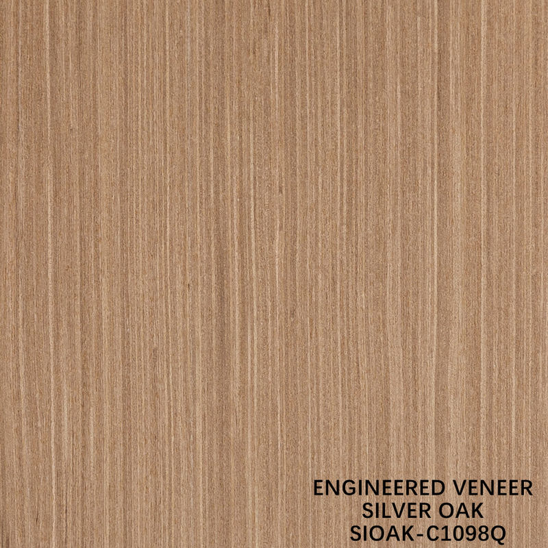 Engineered Wood Veneer Quarter Cut Of Silver Oak Sheet Thickness 0.4mm For For Cabinet Face