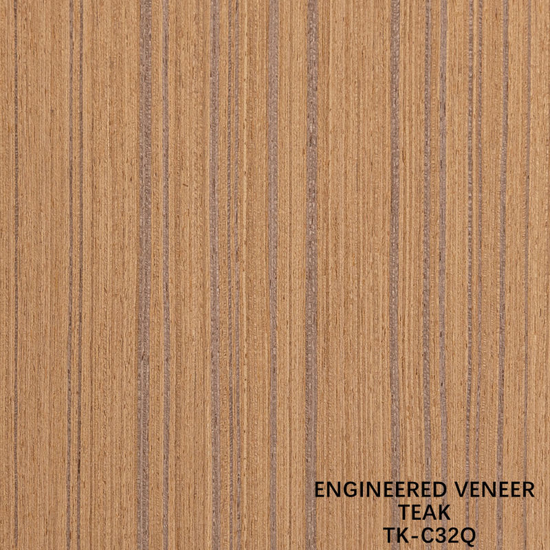 Quarter Cut Of Engineered Teak Veneer 2500*640mm Normal Size Straight Grain For Hotel Decoration