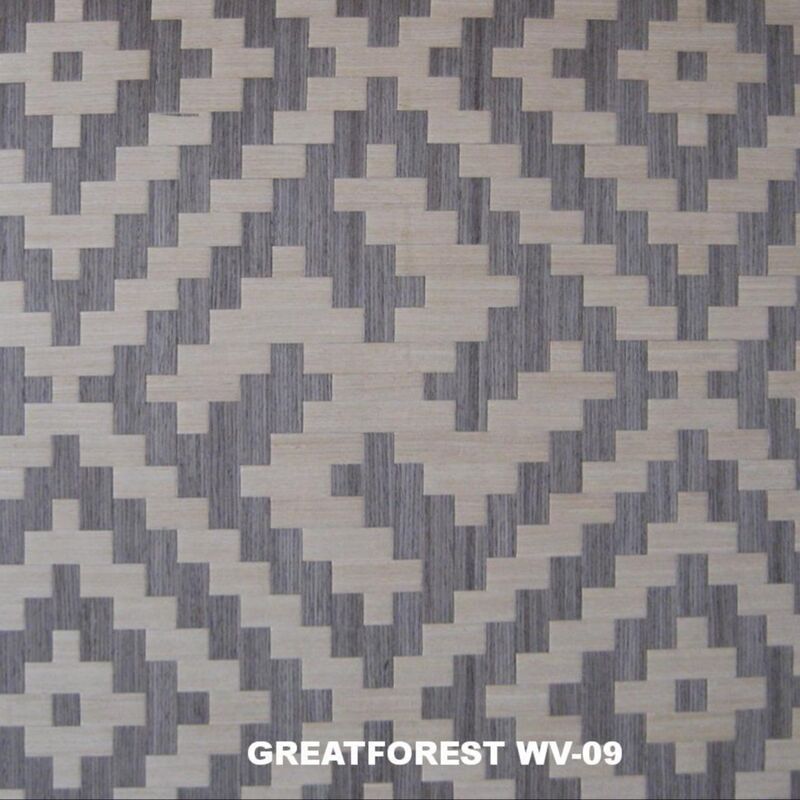 Woven Wood Veneer Geometric Figure Natural Texture Color 2500mm For Irregular Wood Skin