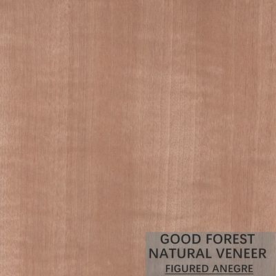 Natural Anigre Wood Veneer Sheets Specially Figured Grain Red Color