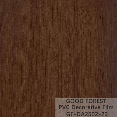 Wardrobes PVC Decorative Film Blistering Wooden Grain Light Brown Color