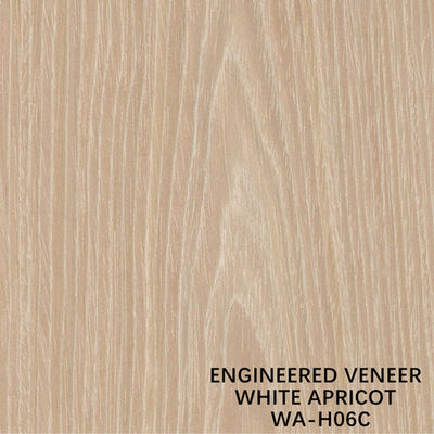 Furniture Man Made Wood Veneer Crown Grain White Apricot H06C 0.15-0.6mm Fleeced Back