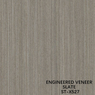 Fancy Recomposed Slate Wood Veneer Walnut X527 Dark Grey Fineline Straight Grain For Interior Doors Of Good Quality