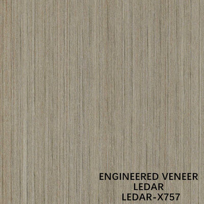 Engineered Ledar Wood Veneer Slice Cut Technics Straight Grain X757 Brown Color For Wall Covering China Manufacturer