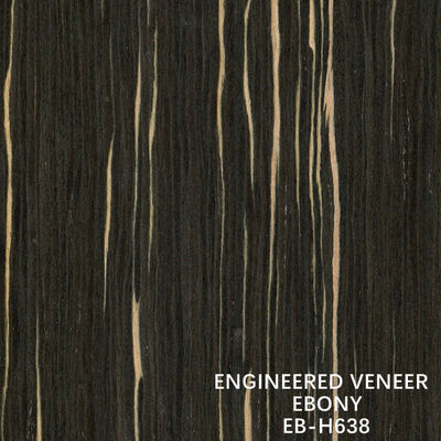 Customized Reconstituted Ebony Wood Veneer H638 Straight Grain Thickness 0.15-0.6 mM Paper Back From China Manufacturer