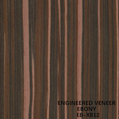 Customized Service for Reconstituted Composite Ebony Wood Veneer X812 Straight Cut Light Color Fleeced Back for door