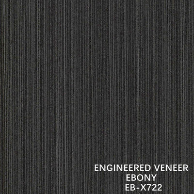 Door And Windows Slice Cut Recon Ebony Wood Veneer X722 Fineline Grain Black Color ISO