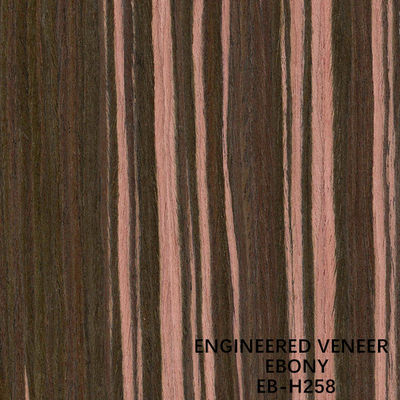 Brown Color H258 Engineered Ebony Wood Veneer Slice Cut Fleeced Back For Door Skin
