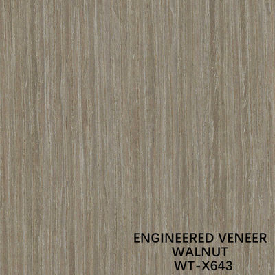 Decoration Engineered Black Walnut Wood Veneer X643 Straight Grain Light Color ISO