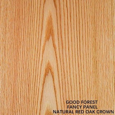 Red Oak Fancy Mdf Crown Grain Wood Veneer Slip Match Furniture Material Customized Paint Free