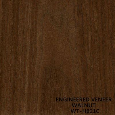 Crown Grain Dark Brown Color Walnut Wood Veneer For Cabinet Face 2500-3100mm Customized