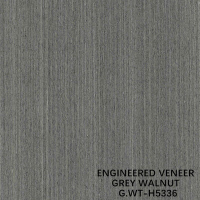 Engineered Walnut Wood Veneer Silver Color Straight Fine Line Grain For Door And Cabinet Face