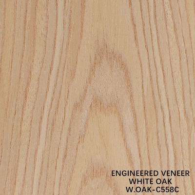 White Oak Engineered Wood Flat Cut Veneer Crown Grain 558C For Hotel Decoration