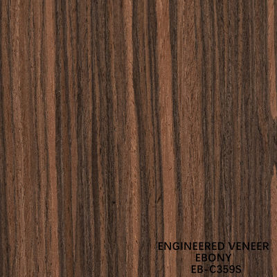 Recon Ebony Wood Veneer Slice Cut Straight Grain Double Color For Door And Cabinet Face Decoration