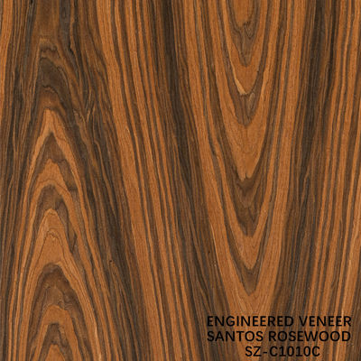 Laminated Santos Rosewood Wood Veneer Crown Grain Thickness Can Be Customized 0.15-1.8mm For For Cabinet Face