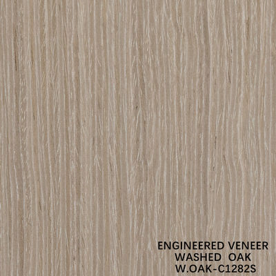 Engineered Wood Veneer Special Washed Oak Sheet Straight Grain 2500-3200mm Fleeced Back For Door Skin