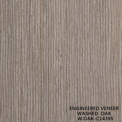 Reconstituted Washed Oak Wood Veneer Slice Cut Technics Vertical Grain Standard Size 2500*640mm Indoor Decorative Board