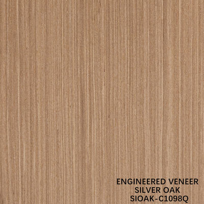 Engineered Wood Veneer Quarter Cut Of Silver Oak Sheet Thickness 0.4mm For For Cabinet Face