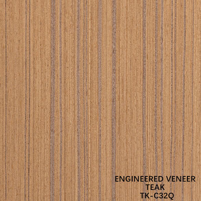 Quarter Cut Of Engineered Teak Veneer 2500*640mm Normal Size Straight Grain For Hotel Decoration