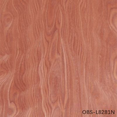 New Design Of Reconstituted Wood Veneer Phoenix'S Tail Figure Obs-L8281n/858n Red Color For Hotel Decoration 0.45mm